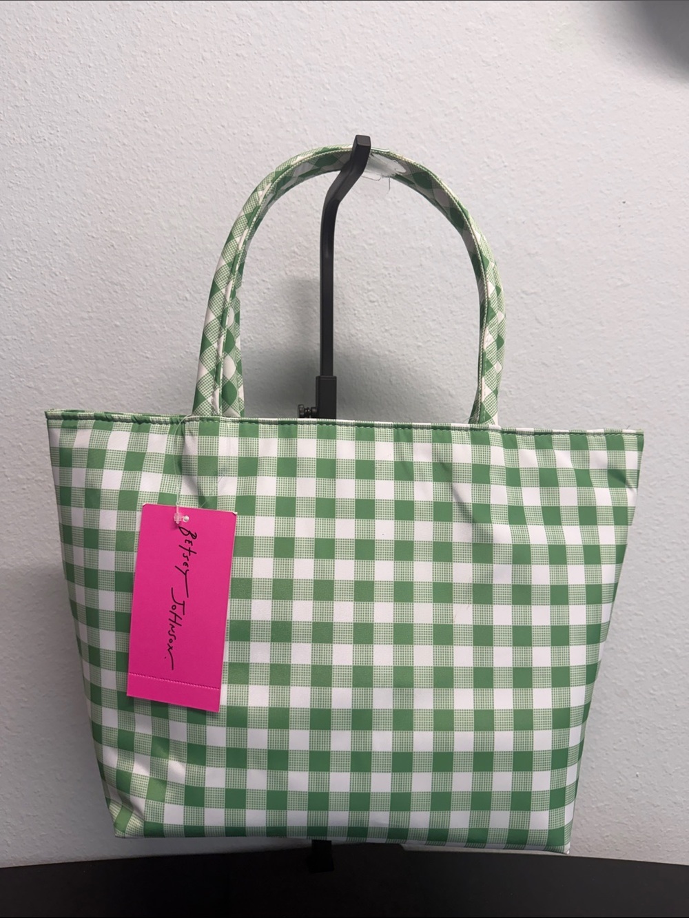 Betsey Johnson | Kelley Green Gingham Insulated Lunch Tote - Picture 4 of 8